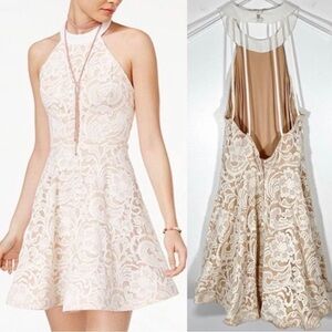 B. Darlin Strappy Back Lace Fit And Flare Cocktail Mini Dress Sz 1/2